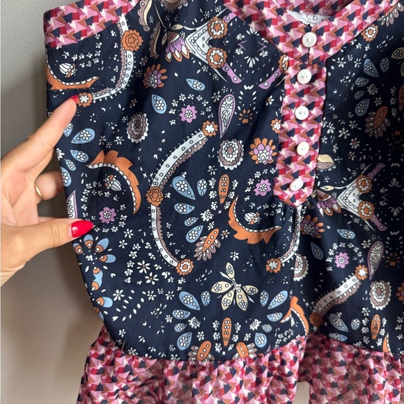 Hayden Boho Navy and Pink Cami Tank Top - Picture 5 of 5